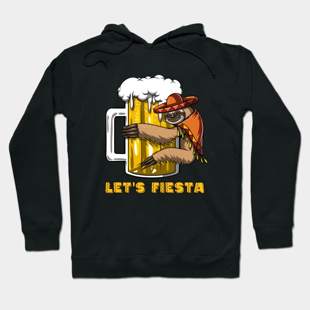 Sloth Cinco de Mayo Fiesta Mexican Beer Drinking Party Hoodie by underheaven